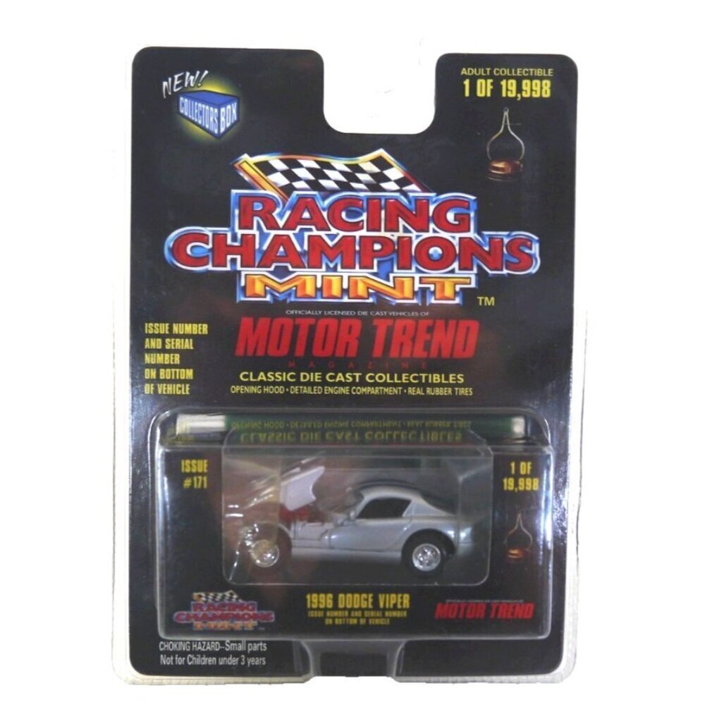 RACING CHAMPIONS Mint 1996 silver Dodge Viper die cast collectible car NEW 1998